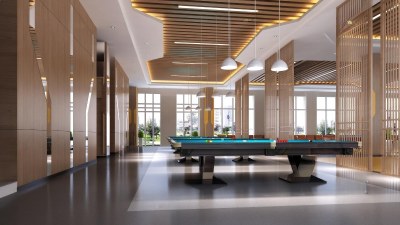 现代乒乓球场地3D模型下载